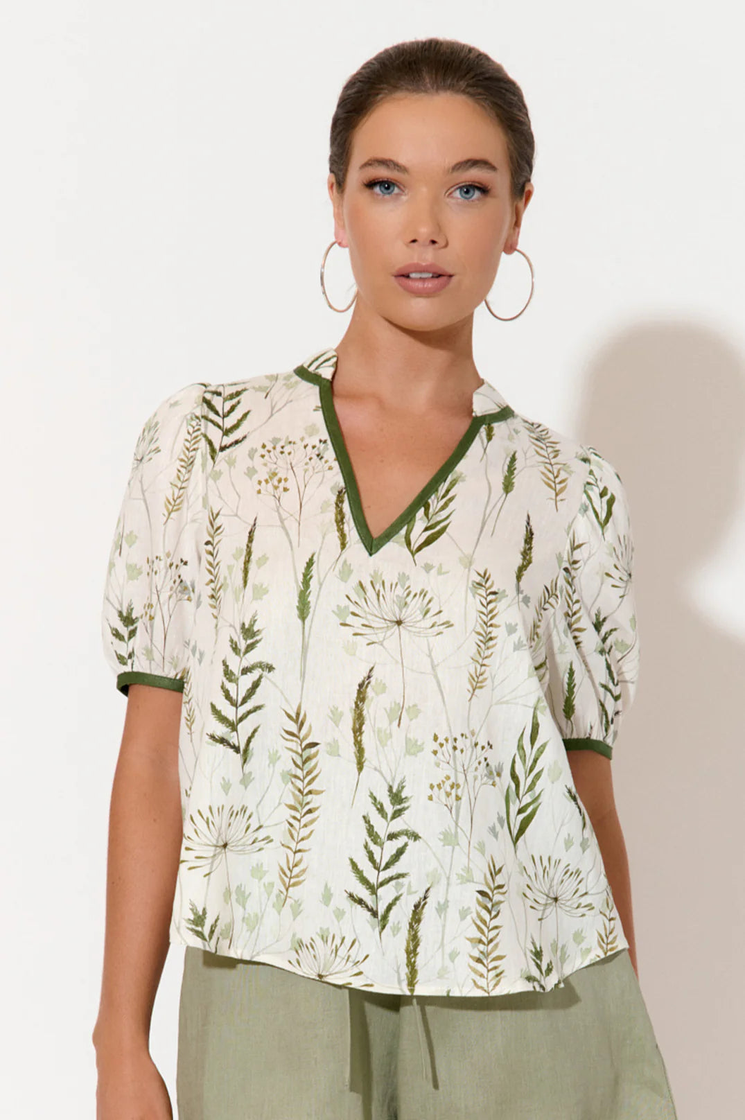 Leilani Printed Linen Top