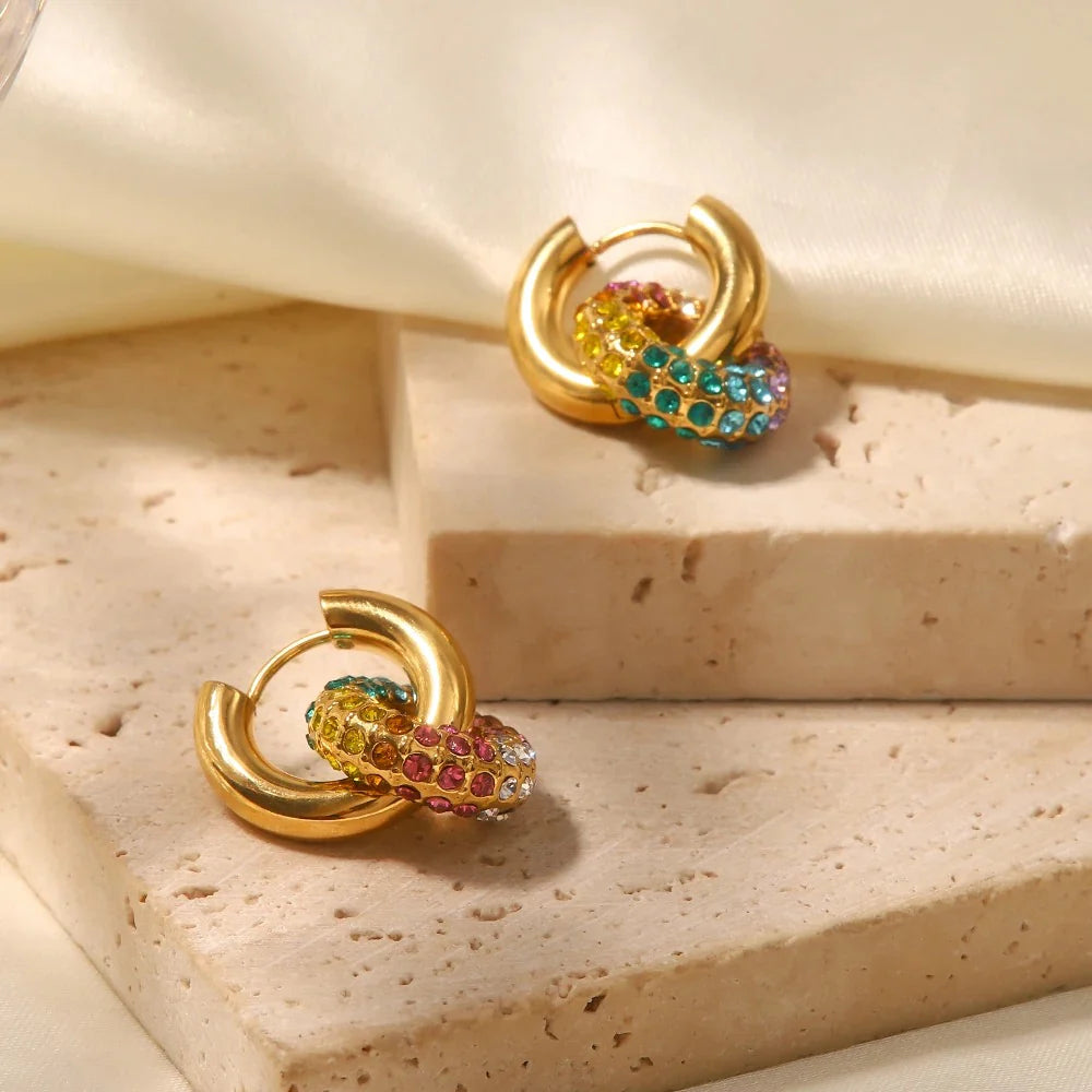 Colorful Gold Earring